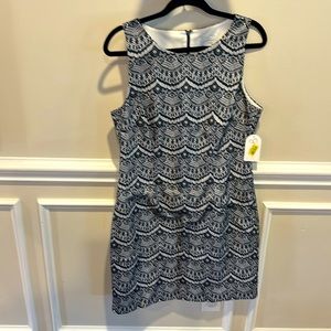 JESSICA SIMPSON Blue & Whits Shift Dress Size 12
